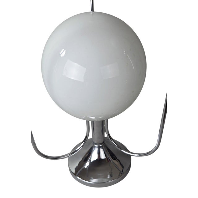 1970s Space Age Chrome Orbit Table Lamp With Lit Central Globe, in the Manner of Sonneman for George Kovacs For Sale In Chicago - Image 6 of 8