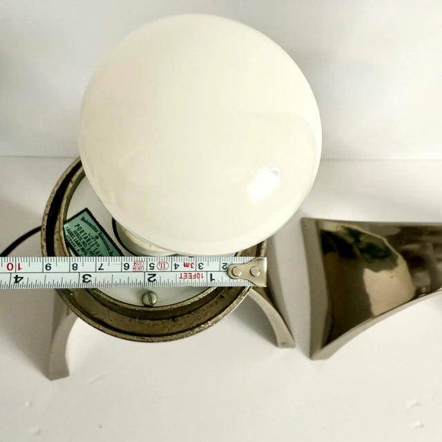 Chrome Pair Mid Century Modern Laurel Arch Chrome Lamp Bases Work No Shades MCM Vintage For Sale - Image 8 of 13