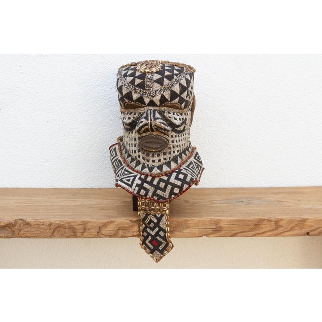 Black & White Beaded African Mask For Sale - Image 12 of 12