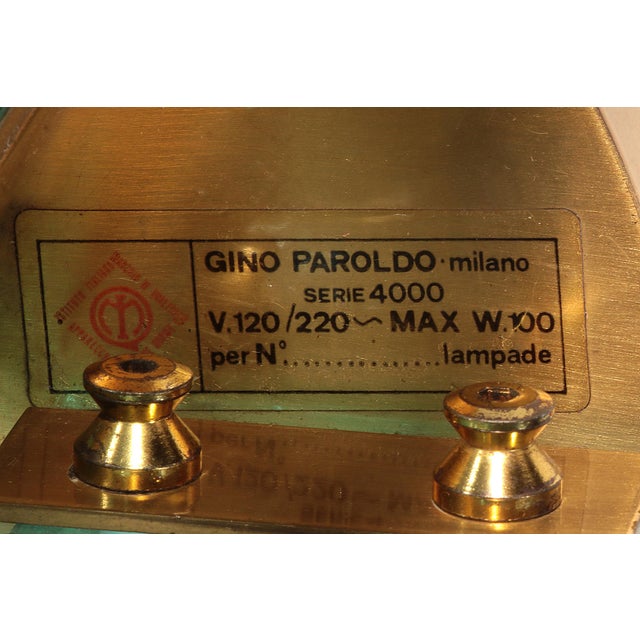 Step into the elegance of Italian mid-century design with this rare and extravagant Chiselled Glass Table Lamp in Brass,...