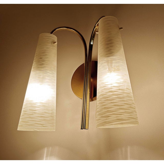 Vintage Glass Wall Light from Hillebrand, 1950s For Sale - Image 11 of 18