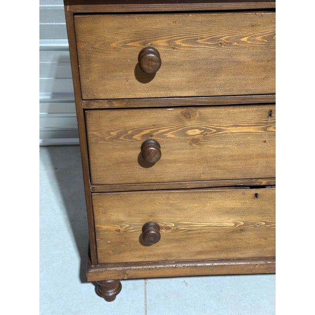 Wood Antique Pine Three Drawers - Chest of Drawers From England For Sale - Image 7 of 18