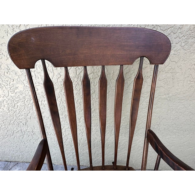 Wood Antique Early 20th Century Bent & Bros. Colonial Maple Rocking Chair For Sale - Image 7 of 12