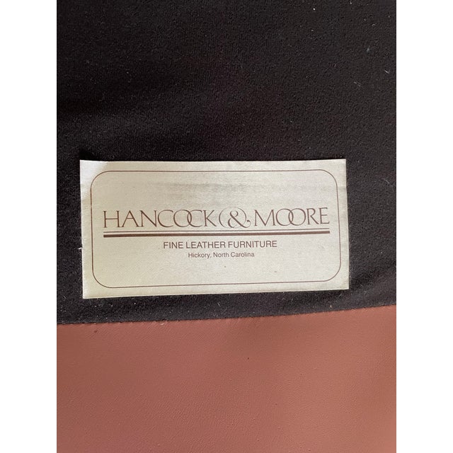 Vintage Salmon Pink Hancock & Moore Leather Lounge Chair For Sale In Chicago - Image 6 of 8