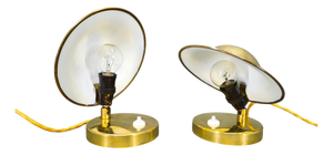 Art Deco Adjustable Brass Table Lamps, 1930s, Set of 2