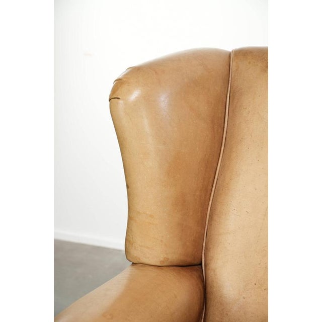 Wing Club Chairs in Light Cowhide Leather, Set of 2 For Sale - Image 11 of 16