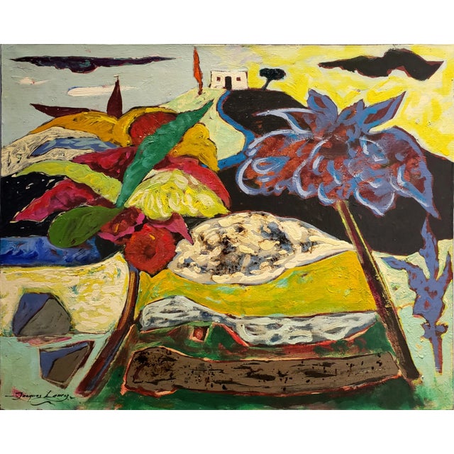 Textile Bright Spanish Landscape House on a Hill by Jacques Lamy For Sale - Image 7 of 7