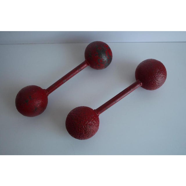Art Deco Double Ball Dumbbels, 1930s, Set of 2 For Sale - Image 3 of 10
