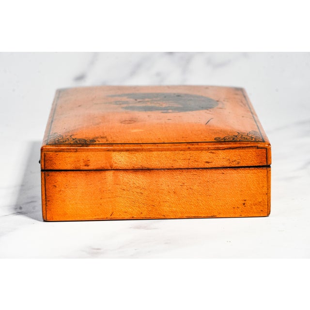 Unusual Rare Large Mauchline Ware Wood Box Robert Burns Antique Victorian Souvenir Scotland Scottish For Sale - Image 12 of 15