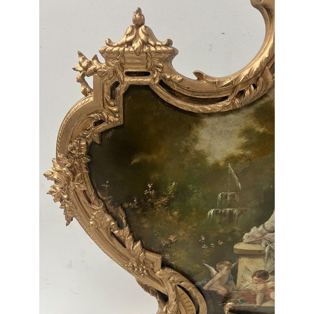Metal Chiseled and Gilded Bronze Spark Guard, 19th Century For Sale - Image 7 of 15
