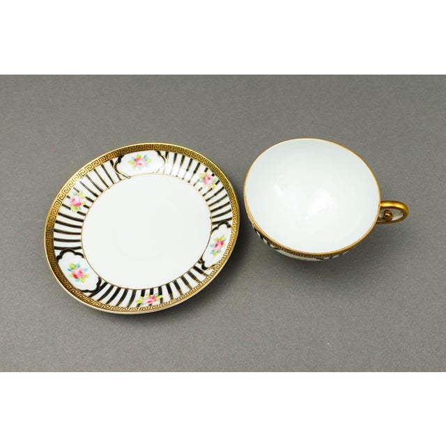 Mid 20th Century Nippon Japan Hand Painted Pink Roses Gold Gilded Tea Set - No Creamer- 12 Pieces For Sale In Miami - Image 6 of 10