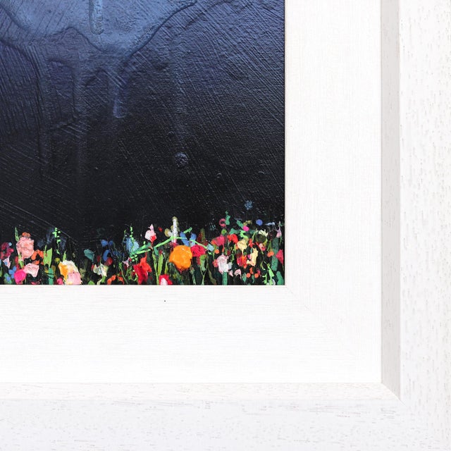 Blue Stormy Clouds - – Original Mixed Media Impasto Abstract Floral Painting on Canvas (2025) by Lee Herring For Sale - Image 8 of 9