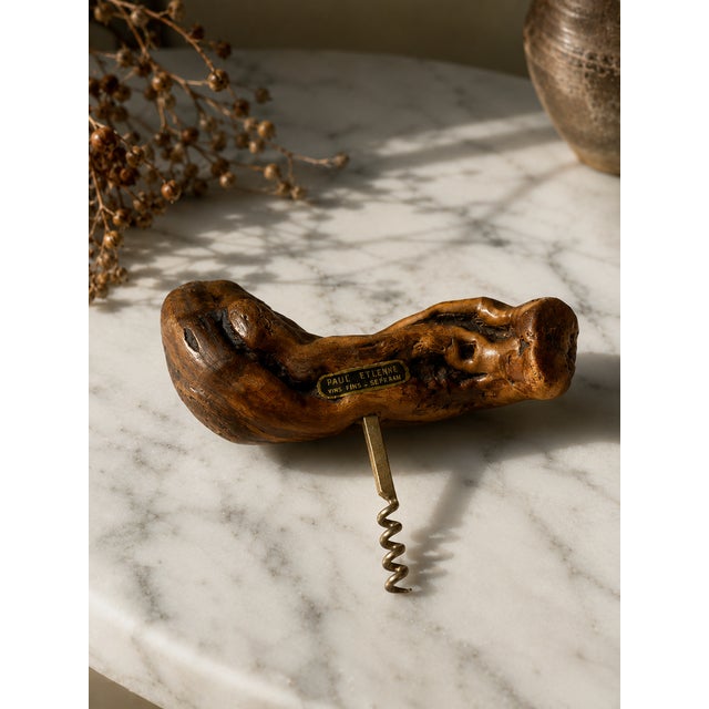 An exceptional Mid-Century Modern sculptural corkscrew handcrafted in France by the renowned master artisan Laurent Siret,...