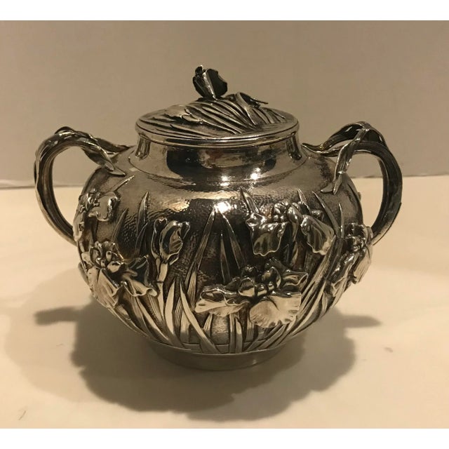 Silver Arthur & Bond Japanese (Yokohama) Sterling Silver Sugar Bowl 1900 For Sale - Image 8 of 10