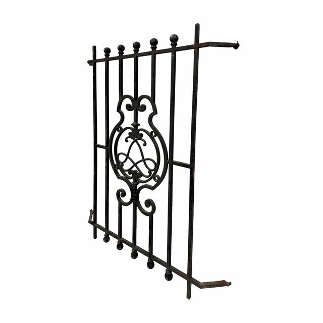 Antique Wrought Iron Window Grille For Sale - Image 4 of 5