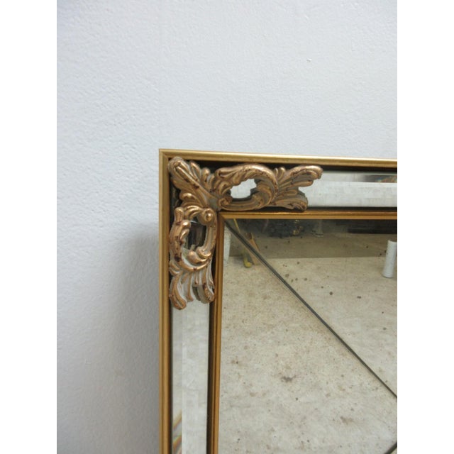 Labarge 1980s Labarge Gold Gilt Venetian French Mirror Italian Neo Classical Biedermeier For Sale - Image 4 of 9