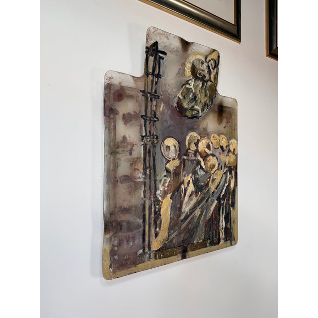 American 1990s Chris Mangiaracina “Giotto’s Tower” Encaustic & Oil on Lucite For Sale - Image 3 of 18