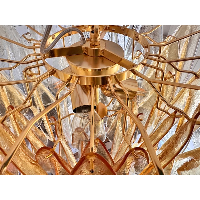 2020s Contemporary Modern Amber "Rondini" Murano Glass Chandelier. For Sale - Image 5 of 7