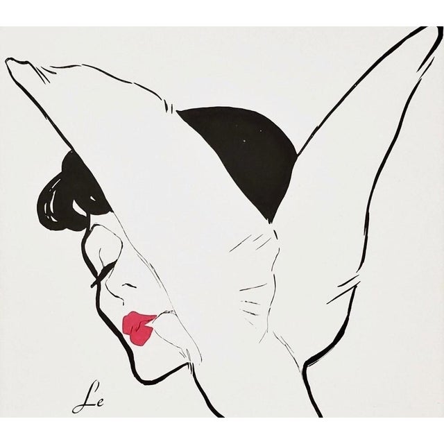 This original 1953 Mid-Century French vintage lipstick advertisement print is for Le Rouge Baiser, better known as the...