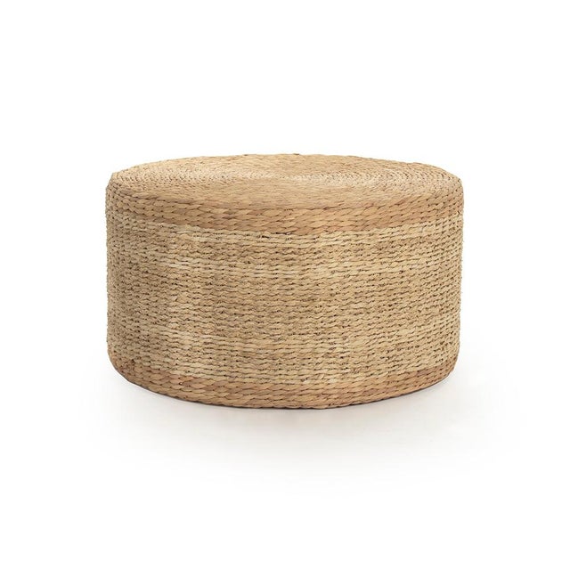 The Woven Ottoman from Zentique is a round handwoven ottoman in natural water hyacinth and corn husk. At nearly 30" in...