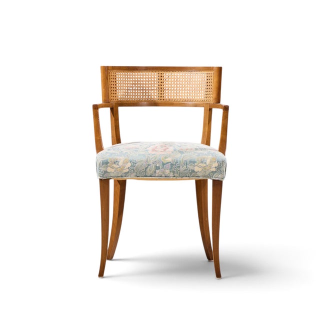 Michael Taylor for Baker Klismos Mid Century Cane Armed Dining Chair This chair measures: 22 wide x 20.5 deep x 32.75...