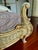 Vintage Italian Carved Painted Bed Frame Tufted Headboard Footboard Rails For Sale - Image 15 of 17