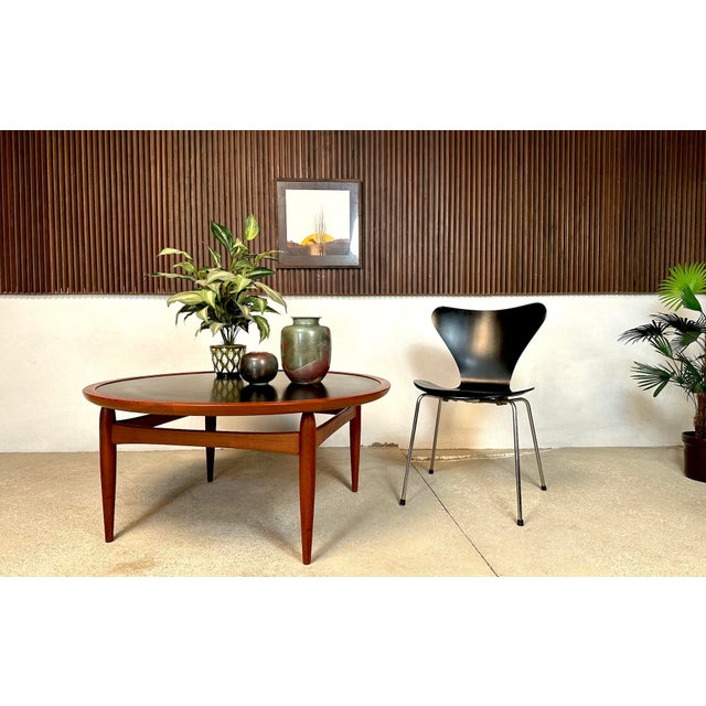 Minimalist Teakwood Coffee Table with Reversible Formica Table Top by Ejvind A. Johansson for Ludvig Pontoppidan, Denmark, 1955 For Sale - Image 6 of 16