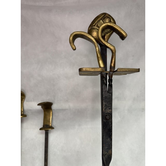 Metal Bronze Fireplace Set by David Marshall, Set of 5 For Sale - Image 7 of 15