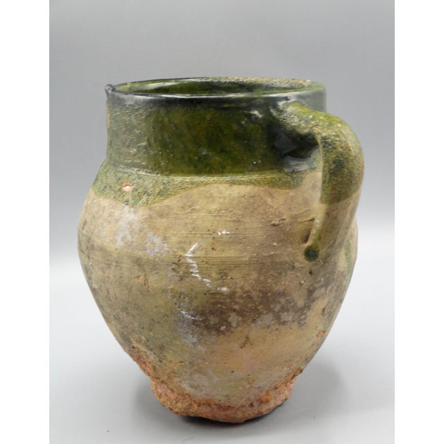 French Provincial 19th-Century French Confit Pot Jar Green Glaze For Sale - Image 3 of 9