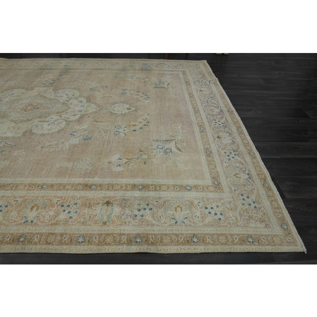 1970s Vintage Persian Handmade Wool Cotton Orange Brown Area Rug For Sale - Image 10 of 11