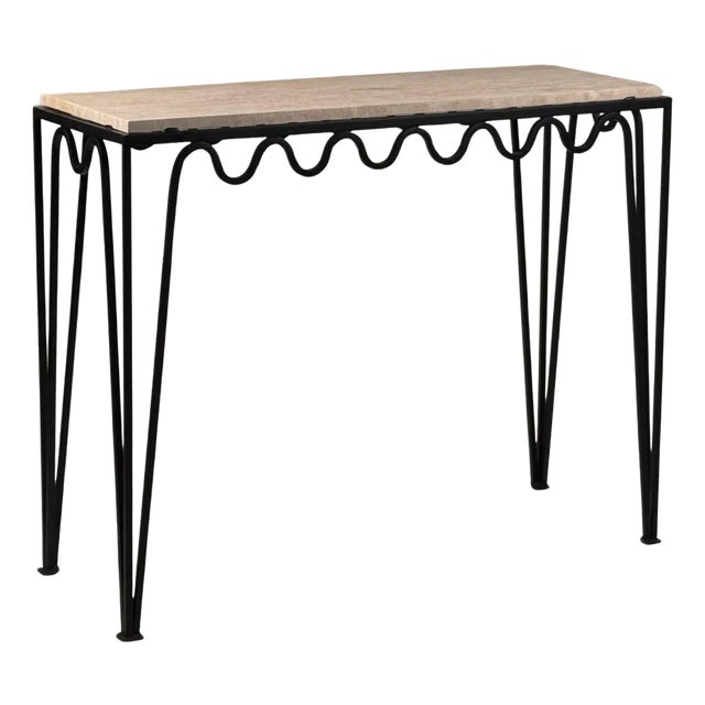 Large 'Méandre' Travertine Console by Design Frères For Sale