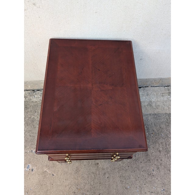 Vintage Allen Classics Mahogany Side Table Cabinet With 3 Tray Tables For Sale - Image 4 of 11
