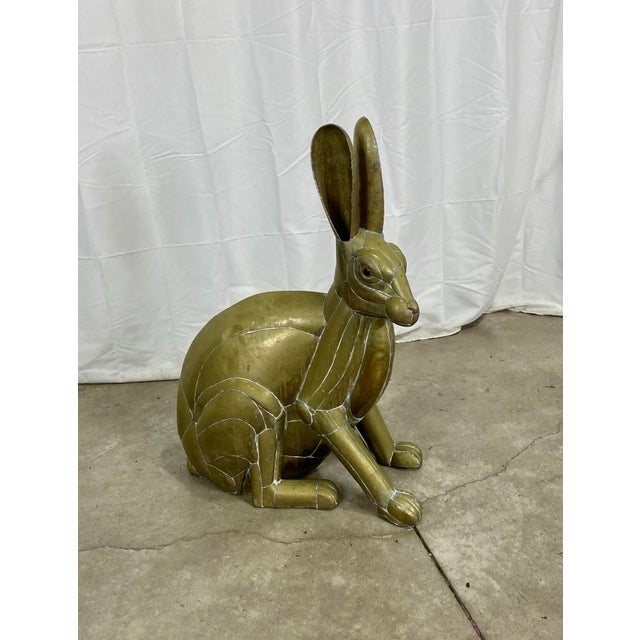 Brass welded hare, attributed to the artist Sergio Bustamante. This piece is almost three feet tall. Sergio Bustamante is...