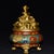 Cloisonne Enamel Incense Burner, Gilded Yuanbao Lid & Dragon Handles, Chinoiserie Wealth Motif Censer For Sale - Image 9 of 9