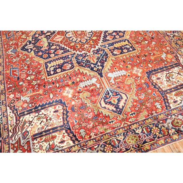 Traditional Antique Heriz Rug, 8'4'' X 10'9'' For Sale In New York - Image 6 of 6