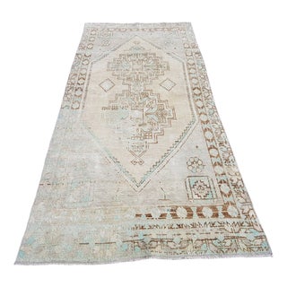 Bohemian Beige Brown Oushak Rug, 1960s For Sale