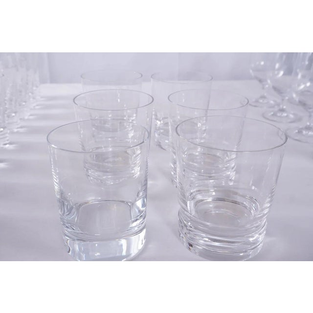 20 Baccarat Crystal Drinking Glass, 16 Baccarat Crystal Liquor Shot Glass, 6 Baccarat Crystal Whiskey Glass, and 10 Riedel Vinum Water Glasses For Sale - Image 4 of 6
