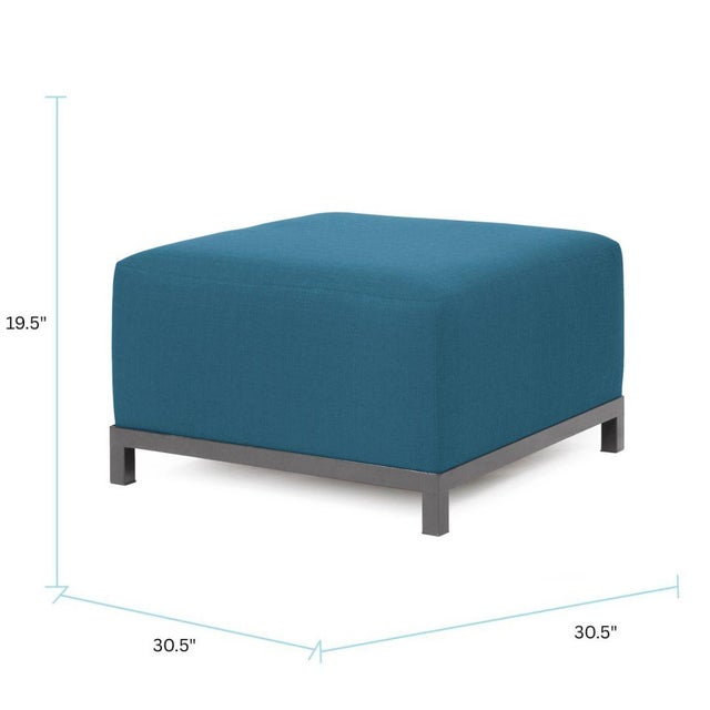 Plastic Axis Ottoman Seascape Turquoise Titanium Frame For Sale - Image 7 of 7