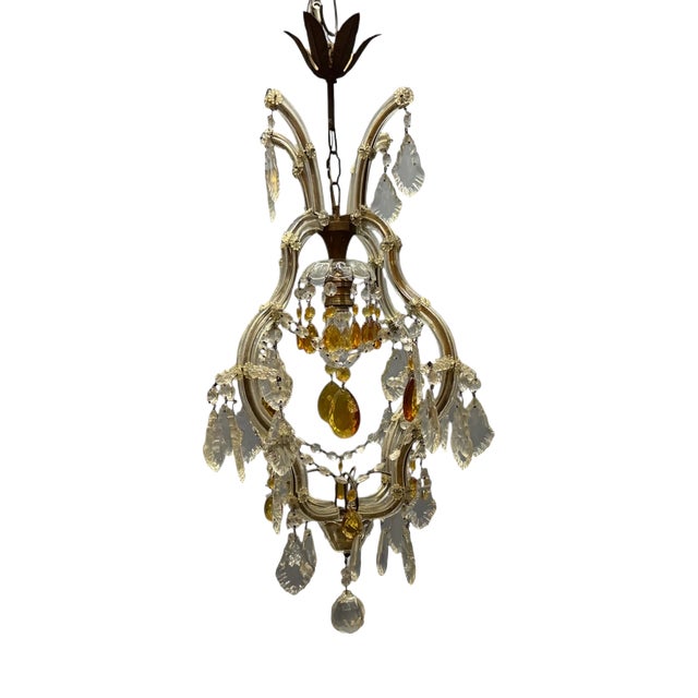 Crystal Maria Teresa Light Pendant, 1950s For Sale