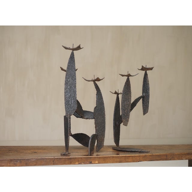 Vintage Sculptural Brutalist Candleholders, 1960, Set of 2 For Sale - Image 6 of 11