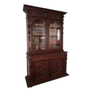 Antique Oak Hunting Sideboard For Sale