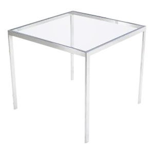 Square Cube Chrome Glass Top Game Small Dinning Dinette Table Bauhaus MINT