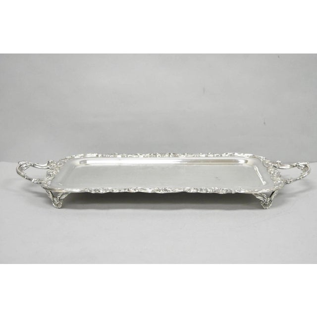 Vintage Fb Rogers Victorian Silver Plated Narrow Serving Platter Bar Tray For Sale - Image 11 of 14