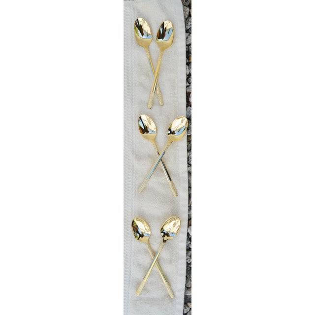 Contemporary Modern Flatware Stainless Steel Gold Tone Korea 82 Piece Collection For Sale - Image 17 of 18