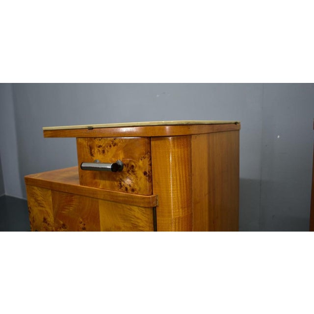 Brown Bedside Tables by Jindrich Halabala, Czechoslovakia, 1940s, Set of 2 For Sale - Image 8 of 18