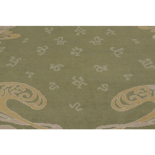 2010s Rug & Kilim's Guimard Art Nouveau Inspired Rug, Green With Elegant Floral Frame For Sale - Image 5 of 9