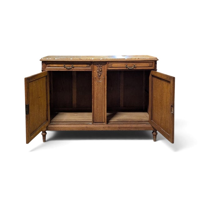 French Early 20th-Century French Marble-Top Buffet, Guerin Paris Label For Sale - Image 3 of 18