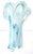 Tall 15.5” Vintage Italian Blown Glass Fazzoletto Lily Vase – Aqua Alabastro Swirl For Sale - Image 9 of 14