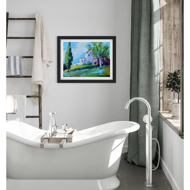 Modern Impressionist Sunlit Farm Oil Landscape For Sale - Image 15 of 15