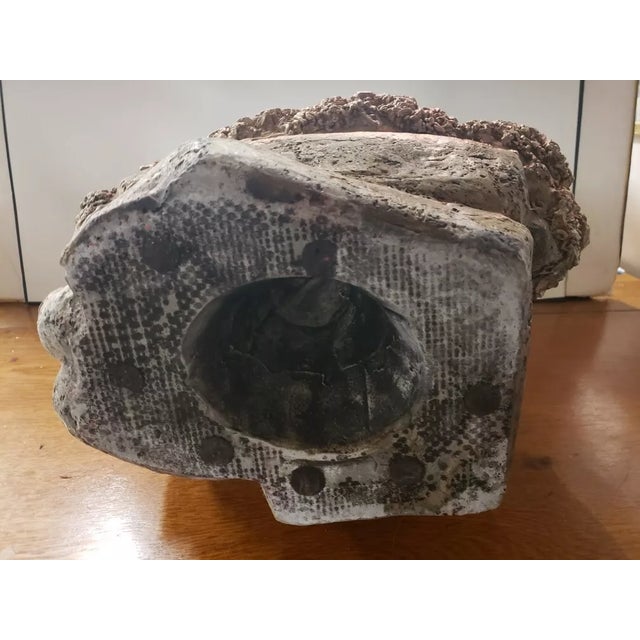 Sculpture Materials Mid 20th Century Native American Girl Gilded Chalkware & Concrete Sculpture For Sale - Image 7 of 8